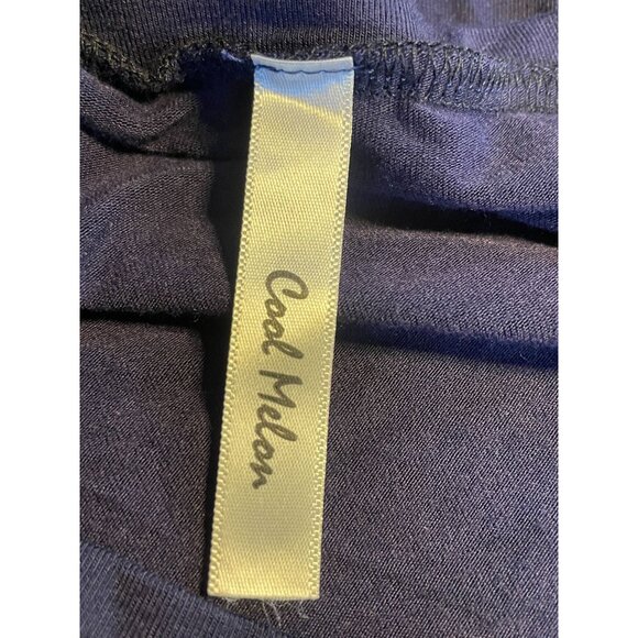 Cool Melon mixed print raglan tee tunic 2X navy pink contrast sleeve - Picture 4 of 6